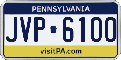 PA license plate JVP6100