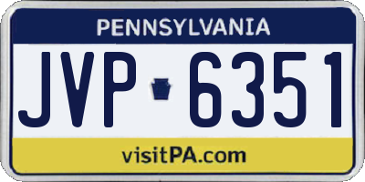 PA license plate JVP6351