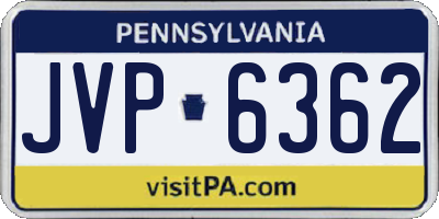 PA license plate JVP6362