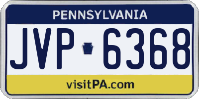 PA license plate JVP6368