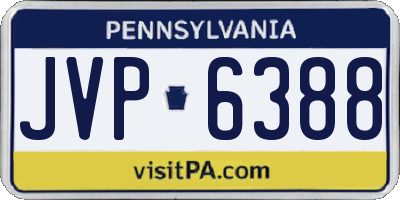 PA license plate JVP6388