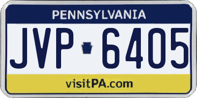 PA license plate JVP6405