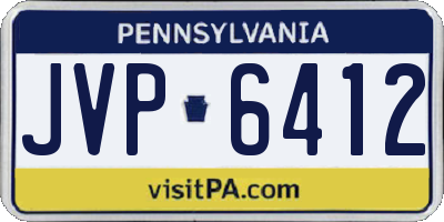 PA license plate JVP6412