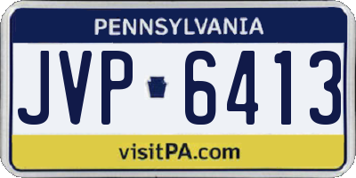 PA license plate JVP6413