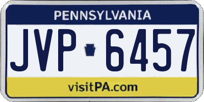 PA license plate JVP6457