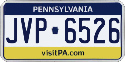 PA license plate JVP6526