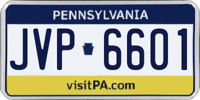 PA license plate JVP6601