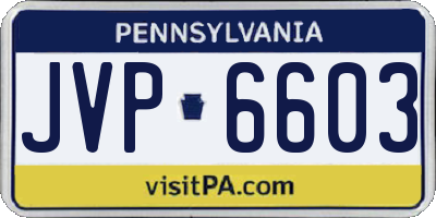 PA license plate JVP6603