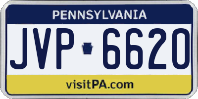 PA license plate JVP6620