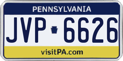 PA license plate JVP6626
