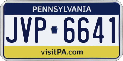 PA license plate JVP6641