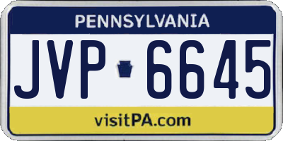PA license plate JVP6645
