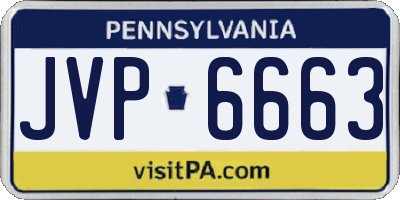 PA license plate JVP6663