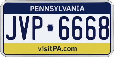PA license plate JVP6668