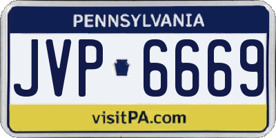 PA license plate JVP6669