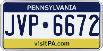 PA license plate JVP6672