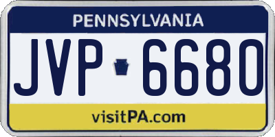 PA license plate JVP6680