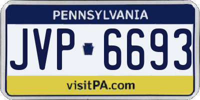 PA license plate JVP6693