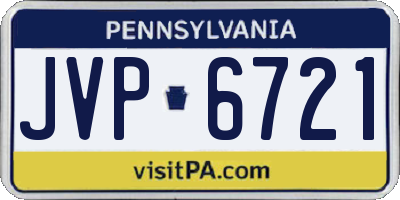PA license plate JVP6721