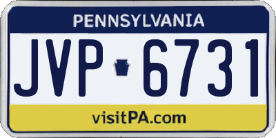 PA license plate JVP6731