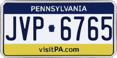 PA license plate JVP6765