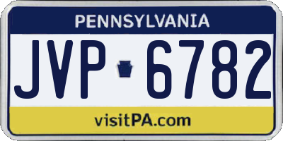 PA license plate JVP6782