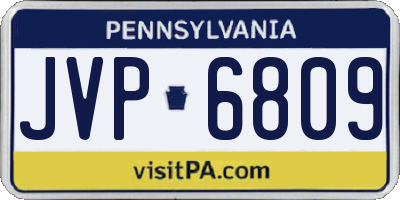 PA license plate JVP6809