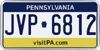 PA license plate JVP6812