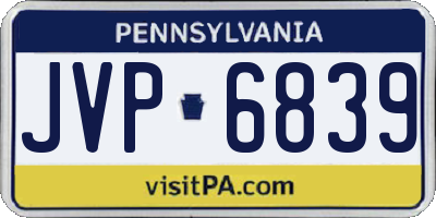 PA license plate JVP6839