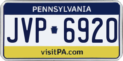 PA license plate JVP6920