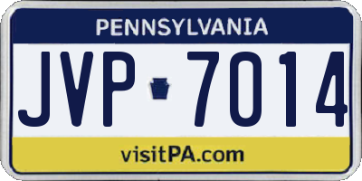 PA license plate JVP7014