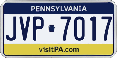 PA license plate JVP7017