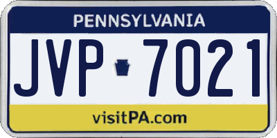 PA license plate JVP7021