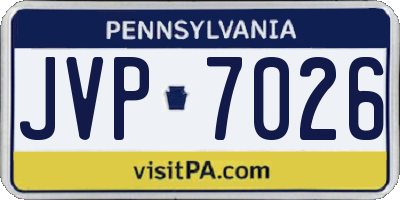 PA license plate JVP7026