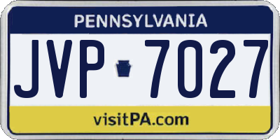 PA license plate JVP7027