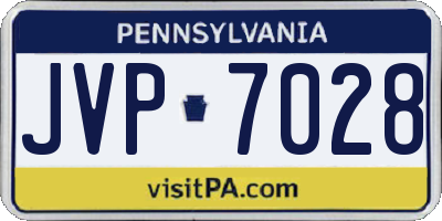 PA license plate JVP7028