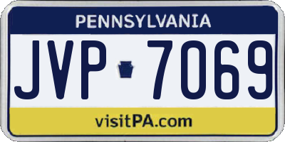 PA license plate JVP7069