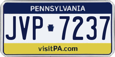 PA license plate JVP7237