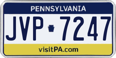 PA license plate JVP7247