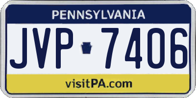 PA license plate JVP7406