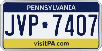 PA license plate JVP7407