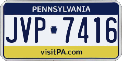 PA license plate JVP7416