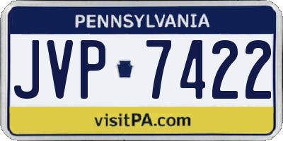 PA license plate JVP7422
