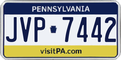 PA license plate JVP7442