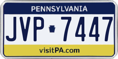 PA license plate JVP7447