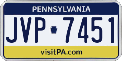 PA license plate JVP7451