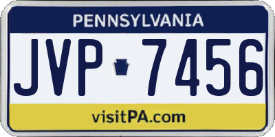 PA license plate JVP7456