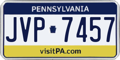 PA license plate JVP7457