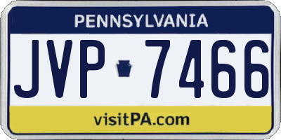 PA license plate JVP7466