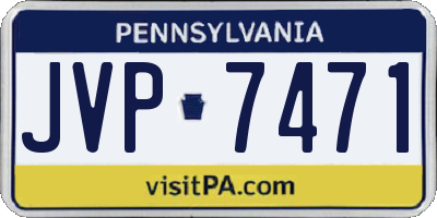 PA license plate JVP7471